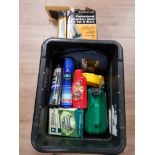 A BOX CONTAINING LEC CLEANER CAR WAX ETC