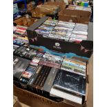 3 BOXES OF DVDS CONTAINING GAME OF THRONES SEVENTH SEASON SHERLOCK HOLMES BOX SET LORD OF THE