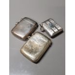 2 HALLMARKED BIRMINGHAM SILVER VESTA CASES PLUS 1 OTHER 90.2G GROSS WEIGHT