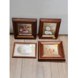 SET OF 3 NICELY FRAMED OIL ON BOARD PAINTINGS INCLUDES 2 STILL LIFE AND BUTTERFLY ON BINDWEED