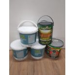 3 TUBS OF GOOD HOME MATT PAINT TOGETHER WITH 2 TUBS OF FENCE CARE