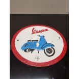 CAST METAL VESPA SIGN