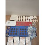 COLLECTION OF NOTES AND COIN SETS ETC