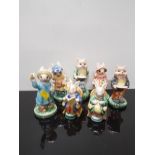 7 BEATRIX POTTER STYLE PORCELAIN FIGURES