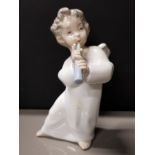 LLADRO FIGURE 4540 ANGEL WITH FLUTE PLUS ORIGINAL BOX HEIGHT 16CM