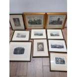 BOX CONTAINING 10 FRAMED ETCHINGS OF THE NORTH EAST INCLUDES NEWCASTLE ROYAL ARCADE AND DURHAM ETC