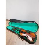 A VIOLIN AND 2 CARRY CASES NO BOW