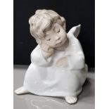 LLADRO FIGURE 4539 ANGEL THINKING WITH ORIGINAL BOX HEIGHT 10CM