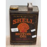 RARE EARLY BLACK SHELL MOTOR OIL CAN 1920S HALF GALLON SIZE WITH STOPPER