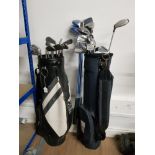 2 GOLF BAGS BOTH CONTAINING CLUBS