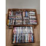 3 BOXES OF ASSORTED DVDS