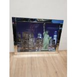 LARGE MIRROR PICTURE OF THE STATUE OF LIBERTY NEW YORK CITY IN ORIGINAL BOX