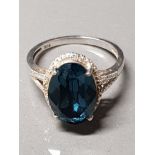 SILVER AND TOPAZ RING SIZE S 3.7G GROSS WEIGHT