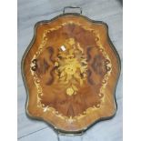 BRASS MOUNTED ITALIANATE TWIN HANDLED TRAY