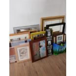 SUBSTANTIAL AMOUNT OF FRAMED PRINTS AND MIRRORS ETC