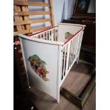 PAINTED 1950S COT 60CM BY 130CM