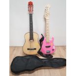 BONPLAY ACOUSTIC GUITAR TOGETHER WITH ELECTRIC ELEVATION GUITAR