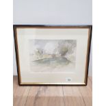 LEONARD EVETTS 1909 1997 ABOVE ELSDON WATERCOLOUR 19 X 26 CM SIGNED BOTTOM RIGHT FRAMED