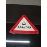 CAST METAL NO PARKING SIGN