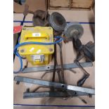 2 WAY TRANSFORMER TOGETHER WITH SHARPENING STONE AND VAN LADDER TIGHTENERS ETC