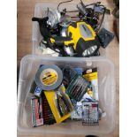 2 BOXES OF MISC TOOLS INCLUDES DRILL BIT PLUS SCREWDRIVER AND FILES SETS