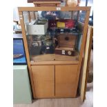 VINTAGE OAK DISPLAY CABINET WITH UNDERNEATH CUPBOARDS