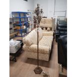 METAL AND CLASS 6 WAY STANDING LAMP