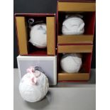 4 LLADRO CHRISTMAS BALLS ALL IN ORIGINAL BOXES DATES 1992 1998 1999 2000