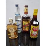 4 BOTTLES INC LEMON HART JAMAICAN RUM OUZO MYERS RUM AND LONG JOHN WHISKY