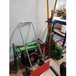 ASSORTMENT OF TOOLS INC SNOW SHOVELS HOSE ON REEL ETC