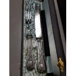 SILVER PLATED 2 PIECE CARVING SET IN ORIGINAL CASE