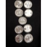 9 SILVER 999 ELIZABETH II CANADIAN COINS INCLUDES SIX 2018 5 DOLLAR COINS AND 3 2 DOLLAR COINS ALL