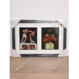 2 MUHAMMAD ALI PHOTO PRINTS BOTH NICELY FRAMED TOGETHER ALI BEFORE FIGHT AND ALI SPARRING OF WHICH