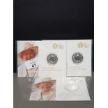 3X HER MAJESTY THE QUEEN MOTHERS 90TH BIRTHDAY £20 FINE SILVER COINS - ISSUED BY ROYAL MINT