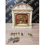 1 HARRODS OF KNIGHTSBRIDGE PUPPET THEATRE WITH COMPLETE CONTENTS FROM ABOUT 1925 35