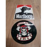 VINTAGE MARLBORO ADVERTISING SIGN TOGETHER WITH ONE OTHER