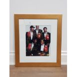 FRAMED PHOTO OF BOXING LEGENDS MUHAMMAD ALI / JOE FRAZIER / LARRY HOLMES / KEN NORTON AND GEORGE