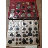 FOLDER CONTAINING A SUBSTANTIAL AMOUNT OF MIXED COINAGE INCLUDING HALF CROWNS FARTHINGS