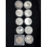 10 SILVER UNITED STATES OF AMERICA 1 DOLLAR COINS DATES RANGING FROM 1873 TO 1991 INCLUDES 4 LIBERTY