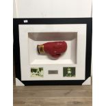 FRAMED MUHAMMAD ALI PERSONALLY SIGNED EVERLAST BOXING GLOVE WITH CERTIFICATE OF AUTHENTICITY