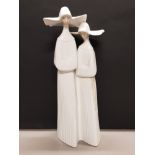 LLADRO FIGURE 4611 TWO NUNS