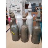 6 STUDIO POTTERY CHEMIST TYPE BOTTLES