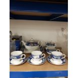 13 PIECES OF WEDGWOOD BLUE SIAM WARE