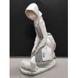 NAO BY LLADRO FIGURE GIRL WITH LAMB