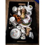 A BOX OF MISCELLANEOUS INC MIDWINTER TEA WARE ETC