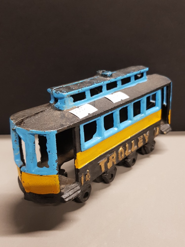 DIE CAST IRON MODEL OF A NO 14 TRAM