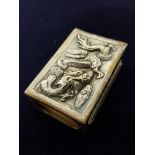 CONTINENTAL SILVER MATCHBOX HOLDER WITH FOO DRAGON DECORATION