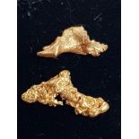 2 9CT GOLD NUGGETS 0.9CTS