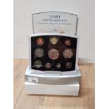 EXECUTIVE PROOF UNITED KINGDOM DECIMAL COIN COLLECTION 2001 IN ORIGINAL DISPLAY CASE