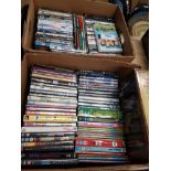 2 BOXES OF ASSORTED DVDS